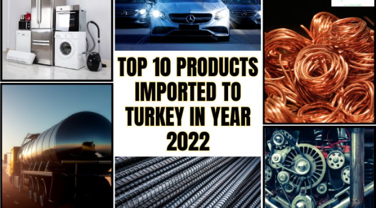 Top 10 Products Imported by Turkey in the year 2022