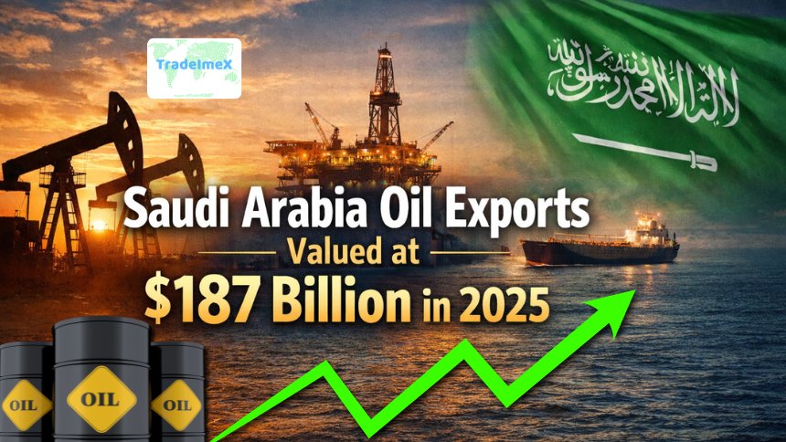 Saudi Arabia Oil Exports valued at $187 billion in 2025